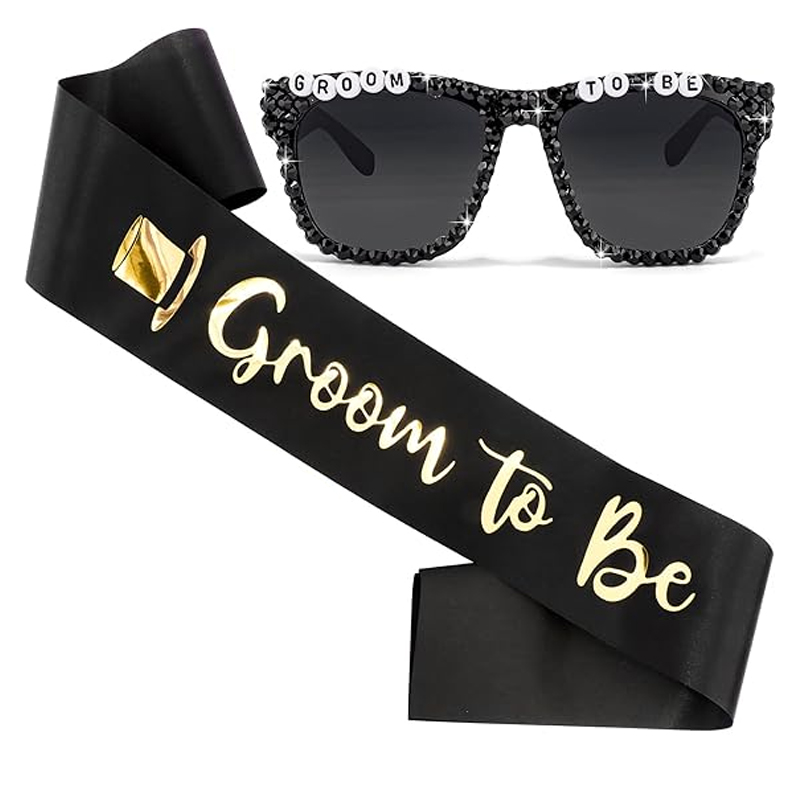 Men Grooming Outfit - Écharpe en satin noir pour future