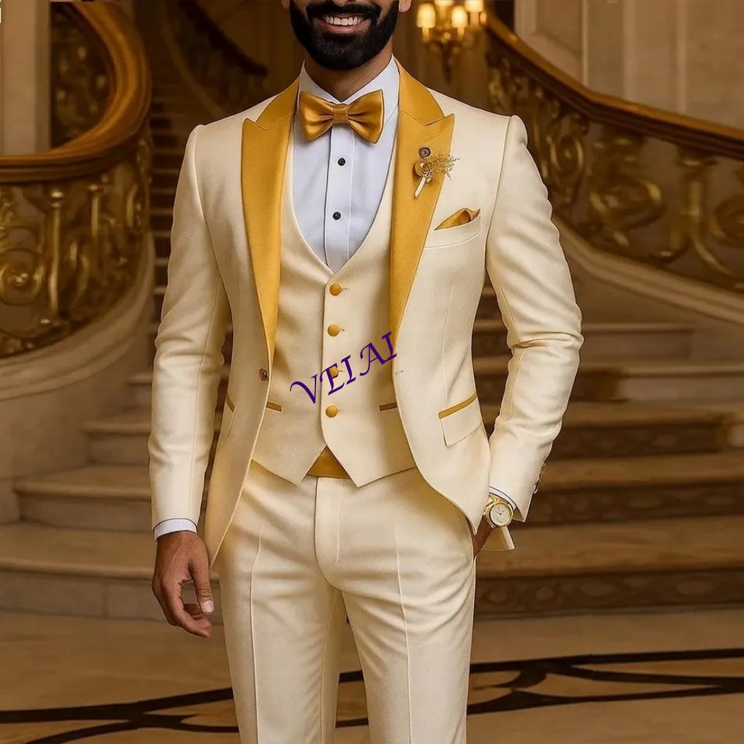 Costume pour hommes, col doré, - Men Grooming Outfit avis et prix
