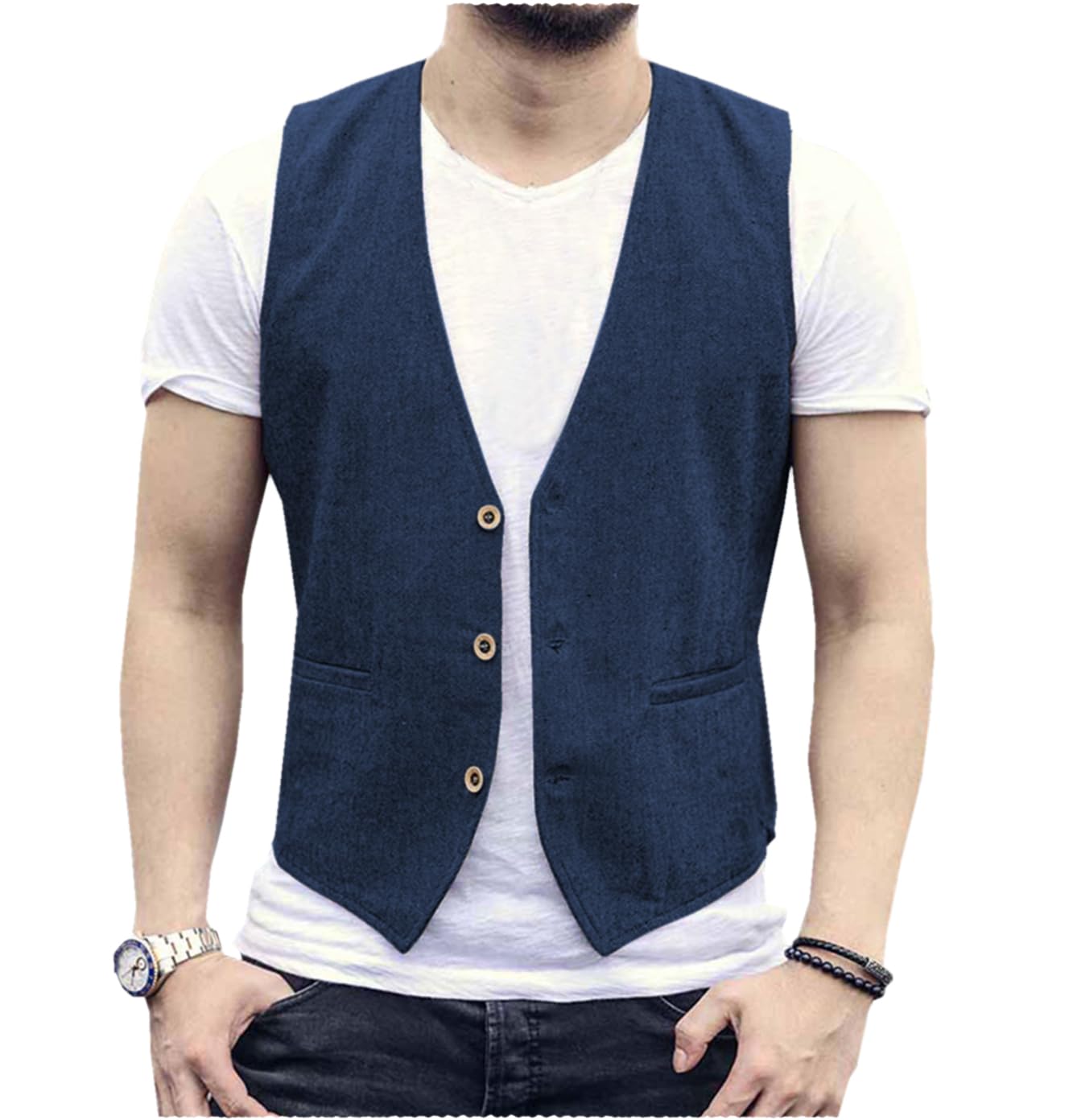 Gilet en lin pour hommes, Gile - Men Grooming Outfit avis et prix