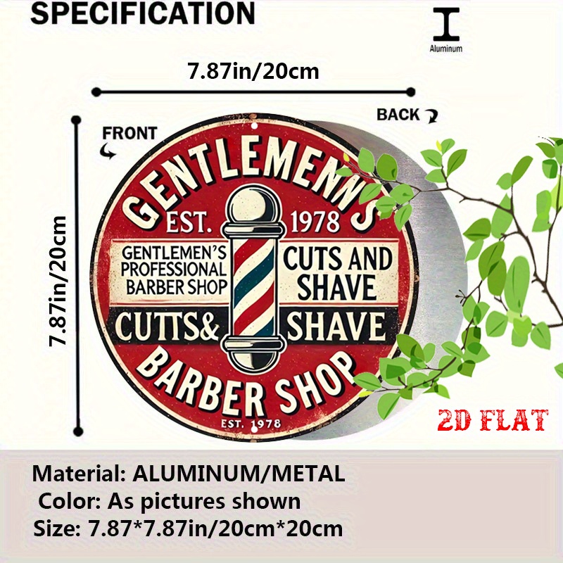Panneau rond plat en aluminium - Men'S Grooming Barbershop avis et prix