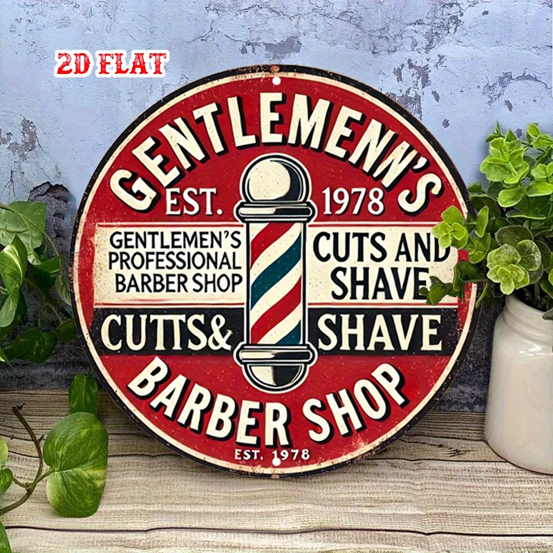 Panneau rond plat en aluminium - Men'S Grooming Barbershop avis et prix